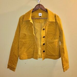 Cabi Womens Jacket Size Small Yellow Corduroy Button Down Casual Lightweight